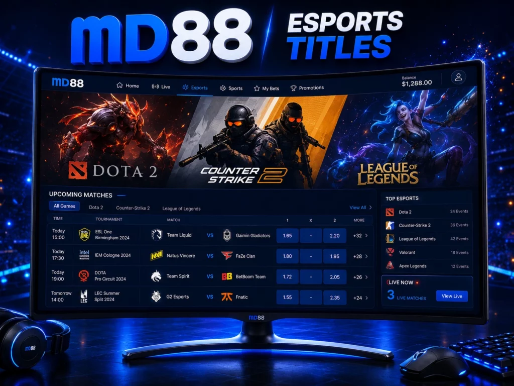 Popular Esports Titles (Dota 2, CS2, LoL)